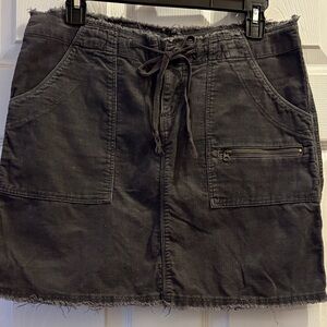 Free People Charcoal Gray Corduroy Short Skirt